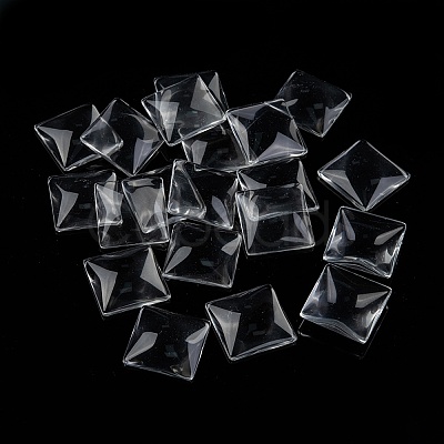 Transparent Glass Square Cabochons X-GGLA-A001-30mm-1