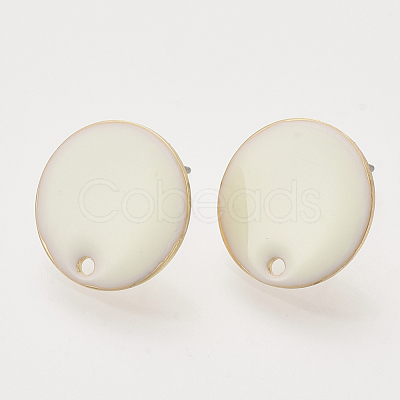 Iron Enamel Stud Earring Findings IFIN-N003-02D-1