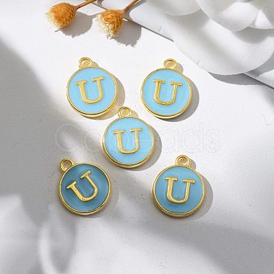 Golden Plated Alloy Enamel Charms X-ENAM-S118-04U-1