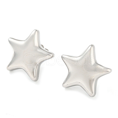 Rack Plating Brass Star Stud Earrings EJEW-P242-05P-1