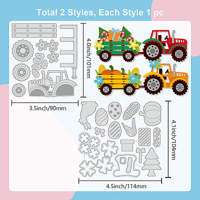 Tractor Carbon Steel Cutting Dies Stencils DIY-WH0309-1284-1