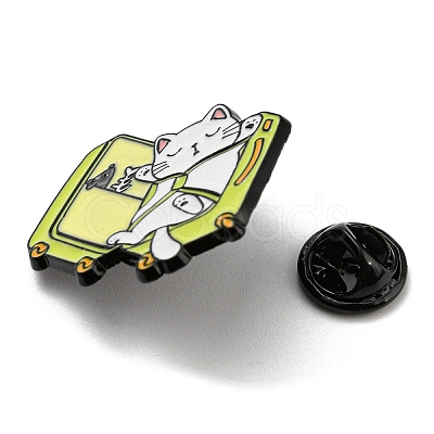 Cartoon Cat Enamel Pins JEWB-Q031-02EB-03-1