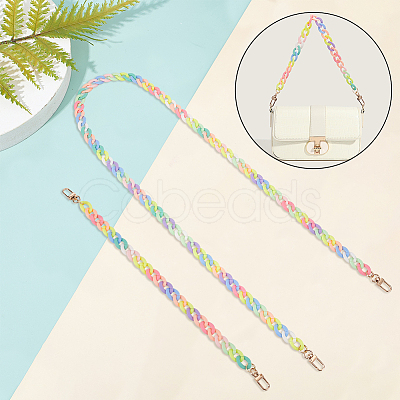 WADORN 2Pcs 2 Style Opaque Jelly Style Acrylic Curb Chain Bag Straps DIY-WR0002-49-1