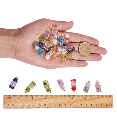 44 Pcs 11 Colors Glass Pendants sgGLAA-SZ0001-25-1