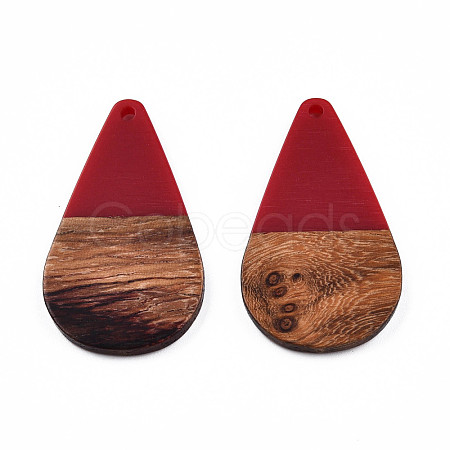 Opaque Resin & Walnut Wood Pendants RESI-N025-030-B04-1