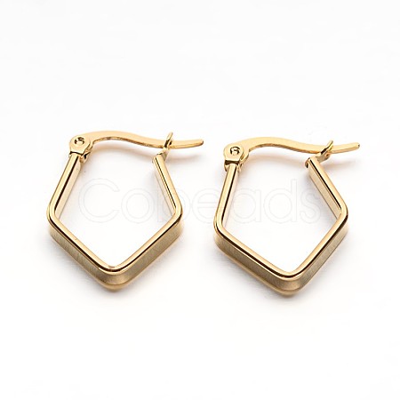 Golden Plated 304 Stainless Steel Hoop Earrings X-EJEW-E158-18G-1