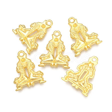 Golden Plated Alloy Pendant Rhinestone Settings PALLOY-WH0067-15G-03-1