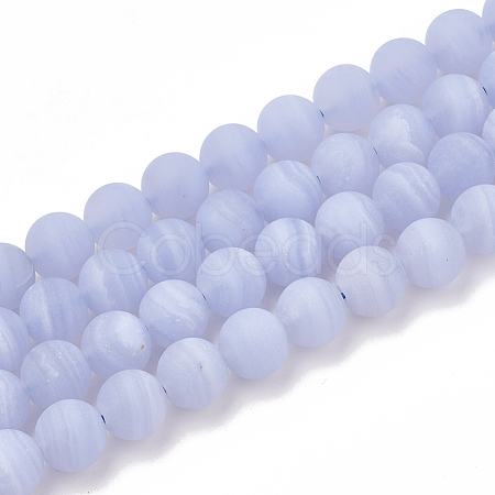 Natural Blue Lace Agate Beads Strands G-T106-034-1