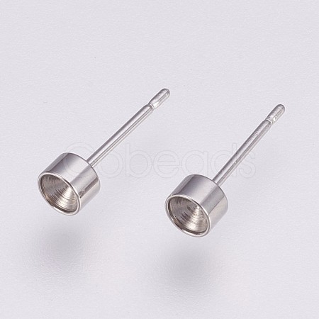 304 Stainless Steel Stud Earring Settings STAS-I088-H-04P-1