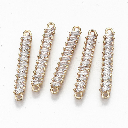 Brass Micro Pave Cubic Zirconia Links Connectors KK-S359-076-RS-1