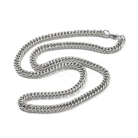 Non-Tarnish 201 Stainless Steel Mesh Necklaces NJEW-Q335-08P-1