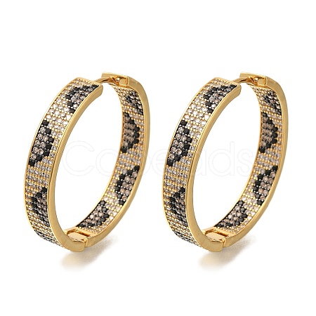 Rack Plating Brass Micro Pave Cubic Zirconia Hoop Earrings EJEW-H016-19G-1