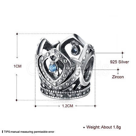 925 Thai Sterling Silver European Beads OPDL-BB24063-1