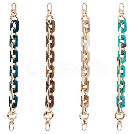 WADORN 4Pcs 4 Colors Imitation Stone Acrylic Boston Link Chains Bag Straps FIND-WR0005-21-1