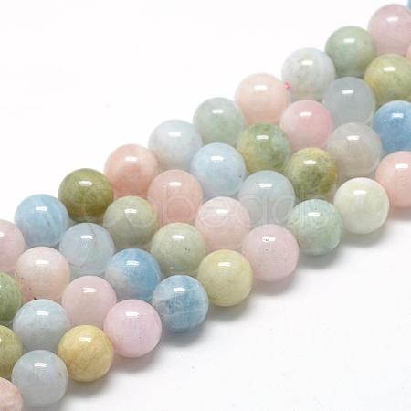 Natural Morganite Beads Strands G-R446-12mm-07-1
