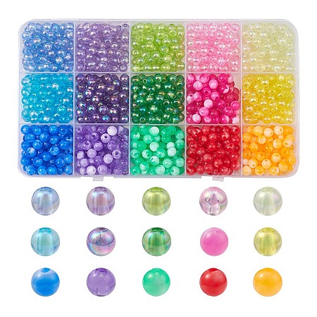 870Pcs 15 Colors  Acrylic Beads MACR-YW0002-53-1