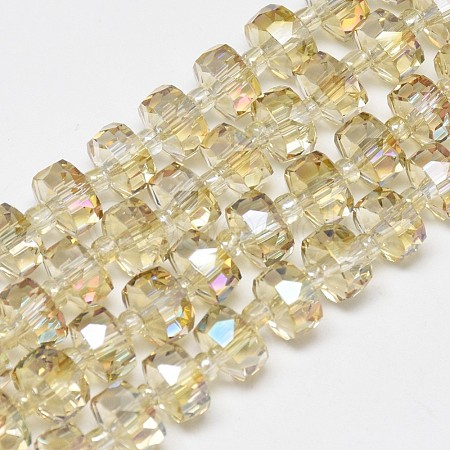 Electroplate Glass Beads Strands EGLA-Q083-10mm-D01-1