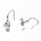 Brass Earring Hooks, Ear Wire, Nickel Free, Real Platinum Plated, 15~16x13~15mm, Hole: 1.5mm, Pin: 0.7mm