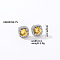 Elegant Zircon Square Stud Earrings for Women, Fashionable and Versatile, Square, Silver