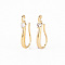 Brass Micro Pave Clear Cubic Zirconia Earring Hooks, with Horizontal Loop, Real 18K Gold Plated, 17.5x3mm, Hole: 1.2mm, Pin: 1mm