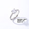 Flat Round Platinum Brass Adjustable Ring with Cubic Zirconia, Inner Diameter: 18mm