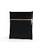 Rectangle PU Leather Jewelry Gift Zipper Bags, Gift Jewelry Packaging Bags for Earrings Rings Bracelets, Black, 12x10cm