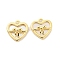 Brass Pave Shell Heart with Bowknot Charms, Golden, 12.5x12x3.5mm, Hole: 1.2mm