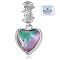 Anti-Tarnish Beebeecraft 1Pc 925 Sterling Silver Pave Clear Cubic Zirconia European Dangle Charms, with Glass, Large Hole Pendants, Heart, with 2Pcs Suede Fabric Square Silver Polishing Cloth, Platinum, 18mm, Heart: 10x9x4.5mm, Hole: 4.8mm