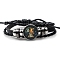 Constellation PU Leather Triple Layer Multi-strand Bracelets, Braided Adjustable Bracelets, Gemini, 7-1/8 inch(18cm)