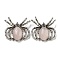 Natural Rose Quartz Pendants, Spider Charms, with Rack Plating Antique Silver Tone Brass Findings, Cadmium Free & Lead Free, 36x36x7.5mm, Hole: 3x5.5mm