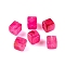 Acrylic Bead, Imitation Jade, Cube, Deep Pink, 9x8x8mm, Hole: 2mm, 833pcs/500g