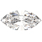 Preciosa&reg MAXIMA Crystal Fancy Stones, Czech Crystal, 435 14 615 Navette(Horse Eye), Dura Foiling, 00030 Crystal, 15x7mm