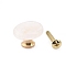 Flat Round Natural Quartz Crystal Drawer Knobs, with Brass, Cabinet Pulls Handles, Doorknob Accessories, 25x7mm