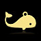 Ion Plating(IP) 201 Stainless Steel Pendants, Whale Shaped, Real 18K Gold Plated, 10.5x18x1mm, Hole: 1.6mm