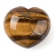 Natural Tiger Eye Thumb Massage Stone, Heart Pocket Palm Stones, for Relaxing, Pain Relief, 40~41x45x24~26mm