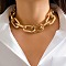 Chunky Aluminum Cable Chain Necklaces for Women, Golden, 10.75 inch(27.3cm)