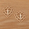 Hollow Heart Cross Alloy  Pendants, Light Gold, 31x30mm