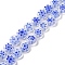 Handmade Millefiori Lampwork Beads Strands, Flat Round, Blue, 8x3mm, Hole: 0.7mm, about 47pcs/strand, 14.29''(36.3cm)