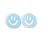 Resin Decoden Cabochons, Smiling Face, Light Blue, 22.5x5mm