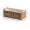 Handmade Woven Cotton Macrame Storage Basket, with Wooden Bar, Rectangle Storage Box, Camel, 350x120x170mm