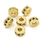 Rack Plating Brass Micro Pave Cubic Zirconia Spacer Beads, Long-Lasting Plated, Lead Free & Cadmium Free, Rondelle, Real 18K Gold Plated, Mixed Color, 6x3mm, Hole: 2.5mm