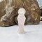 Natural Rose Quartz Carved Healing Goddess Figurines, Reiki Energy Stone Display Decorations, 80mm