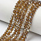 Electroplate Glass Beads Strands, Half Plated, Rainbow Plated, Faceted, Rondelle, Dark Goldenrod, 3x2mm, Hole: 0.8mm, about 150~155pcs/strand, 15~16 inch(38~40cm)