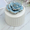 Porcelain Jewelry Boxes, for Jewerly Dispaly, Flower, Light Sky Blue, 80x80mm