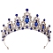 Alloy Rhinestone Crown Hair Bands, Hair Accessories for Girls Women Party Decoration, Capri Blue, 140mm