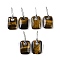 Natural Tiger Eye Dangle Earrings, with Rack Plating Brass Earring Hooks, Cadmium Free & Lead Free, Rectangle, 43.5x18mm