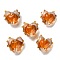 Handmade Lampwork Beads, with Enamel, Heart, Sandy Brown, 14~15x15~15.5x8.5~9.5mm, Hole: 1.4mm