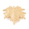 Maple Leaf Shape Alloy Brooch, Light Gold, 33.63x39.5mm