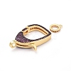 Brass Micro Pave Cubic Zirconia Lobster Claw Clasps ZIRC-F110-02C-3