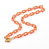 ABS Plastic Cable Chain Necklaces NJEW-JN03478-2